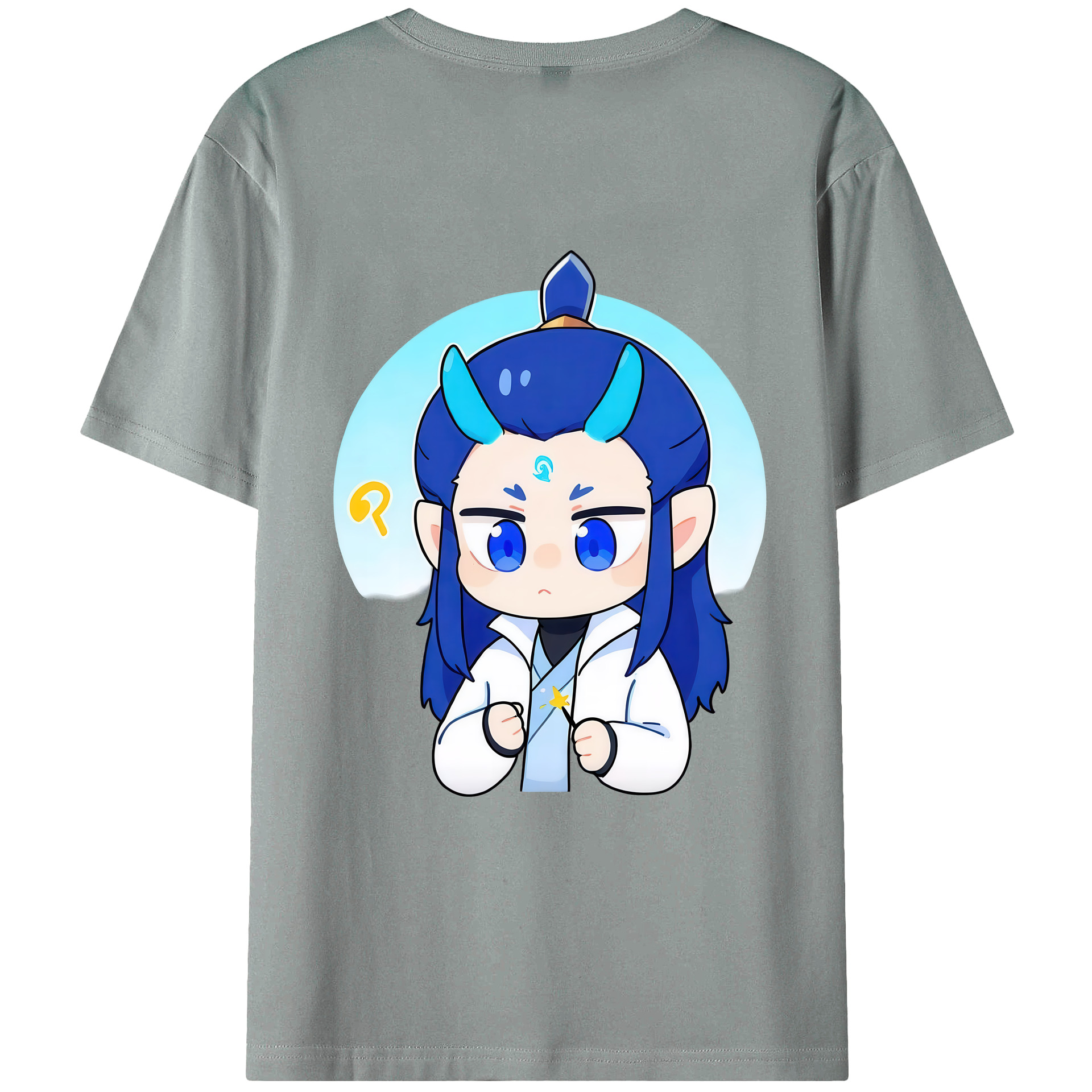 （画像用） Ne Zha 2 ナタ 魔童の大暴れ 綿100％ メンズ半袖Tシャツ（バックプリント） 通気性
